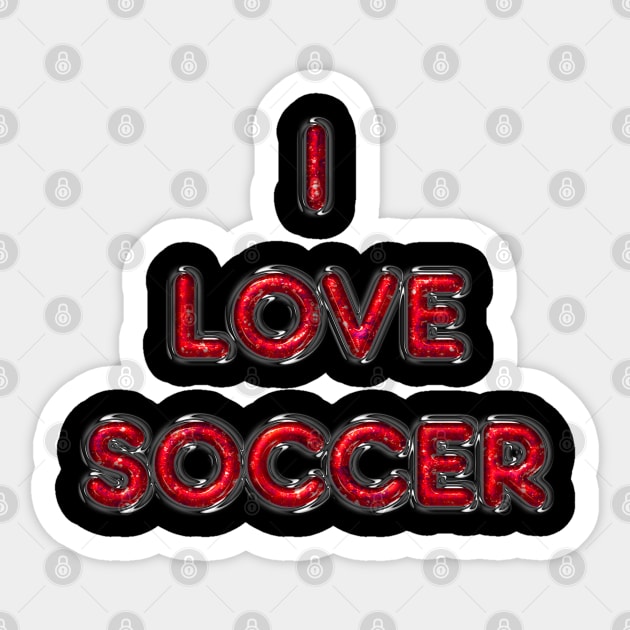 I Love Soccer - Red Sticker by The Black Panther